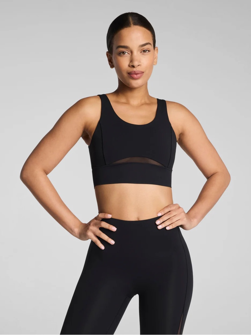 SPANX BodyLine Sheerious Black Longline Sports Bra